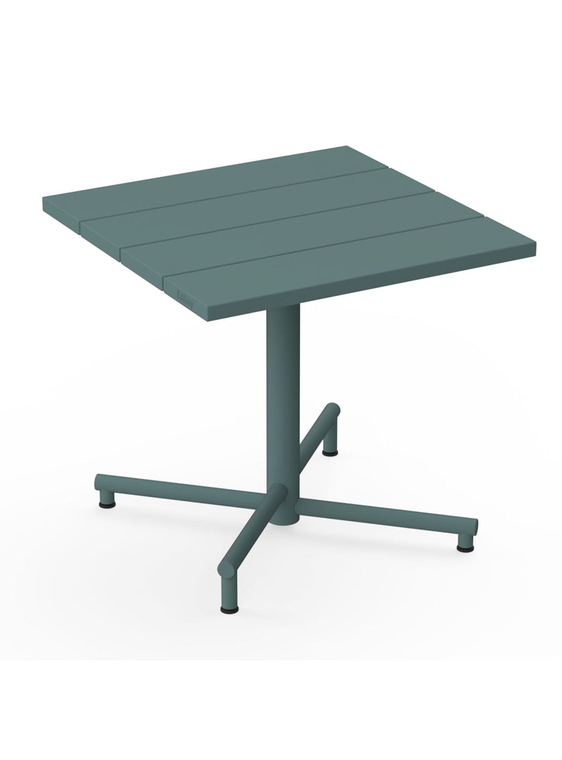 Fred’s Square Bistreau in dark sage: durable aluminum outdoor bistro table for small patios and balconies.