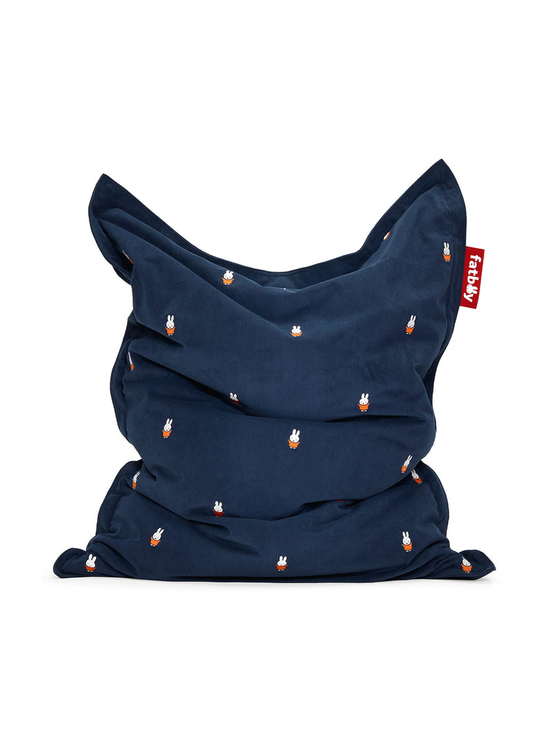 Fatboy Slim Cord x Miffy bean bag in recycled corduroy, blending cozy comfort with playful Dutch design charm.