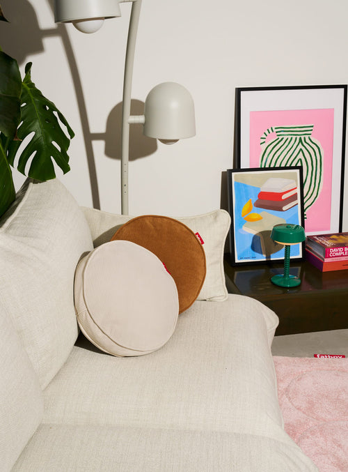 Fatboy Cord Pillow, a recycled corduroy throw pillow, perfect for adding eco-friendly comfort and style to Canadian interiors.