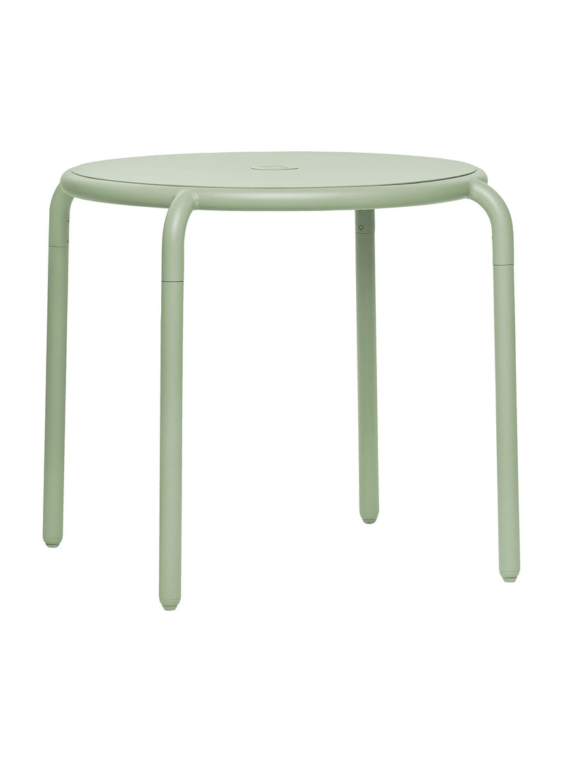 Toní Bistreau outdoor table in mist green color by Fatboy, up to 4-seater, lightweight aluminum, weather-resistant, perfect for Canadian patios and outdoor dining.