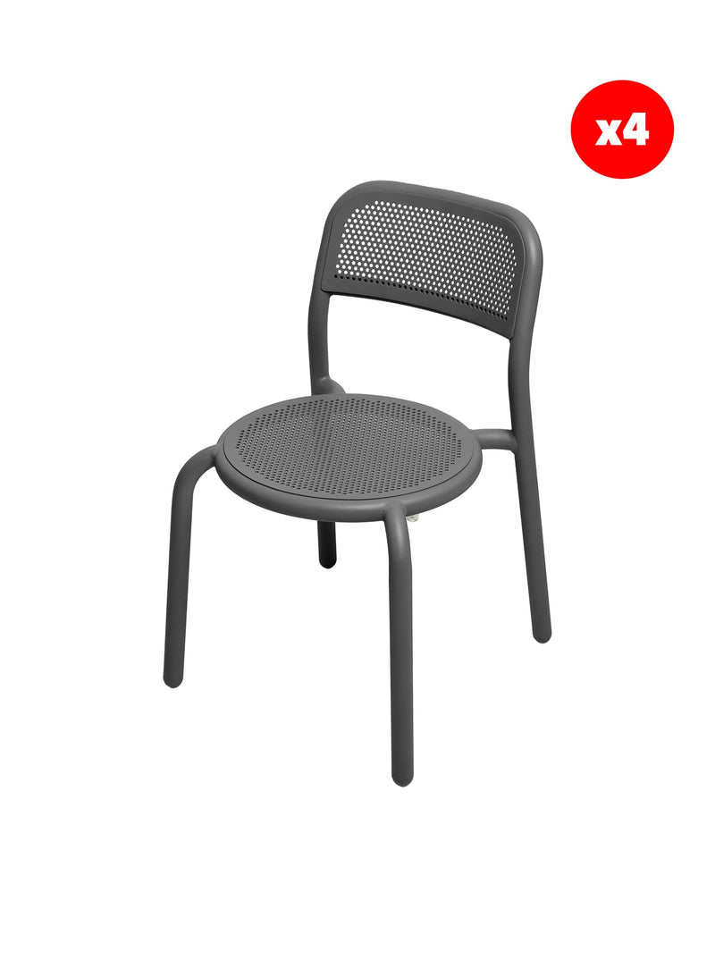 Fatboy Toní Outdoor Aluminum, Set of 4 Chairs in Anthracite