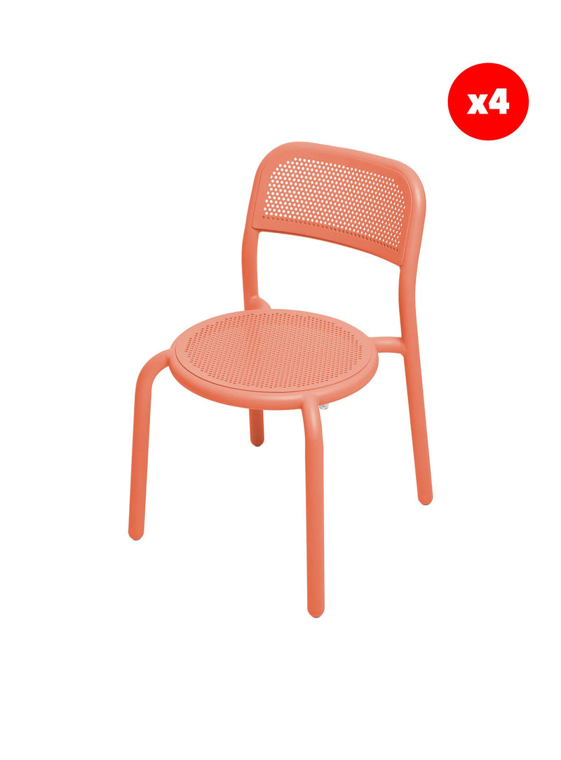 Fatboy Toní Outdoor Aluminum, Set of 4 Chairs in Tangerine