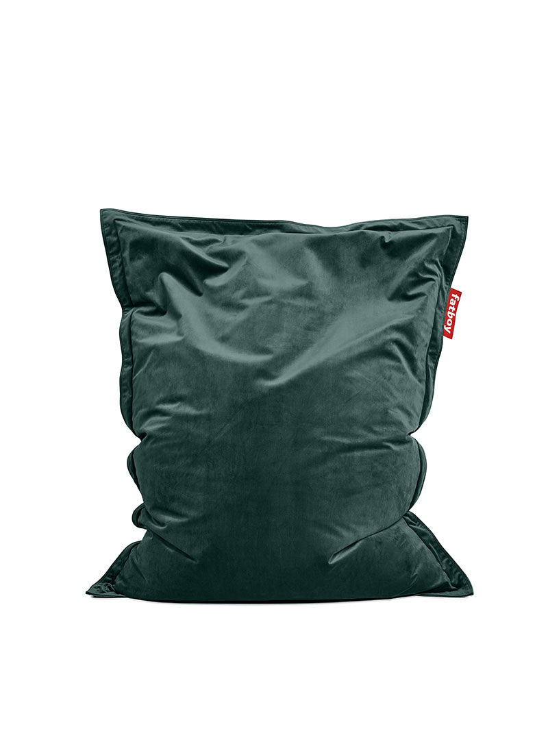 Fatboy Canada Slim Velvet, indoor bean bag with recycled polyester velvet cover, easy to clean, petrol