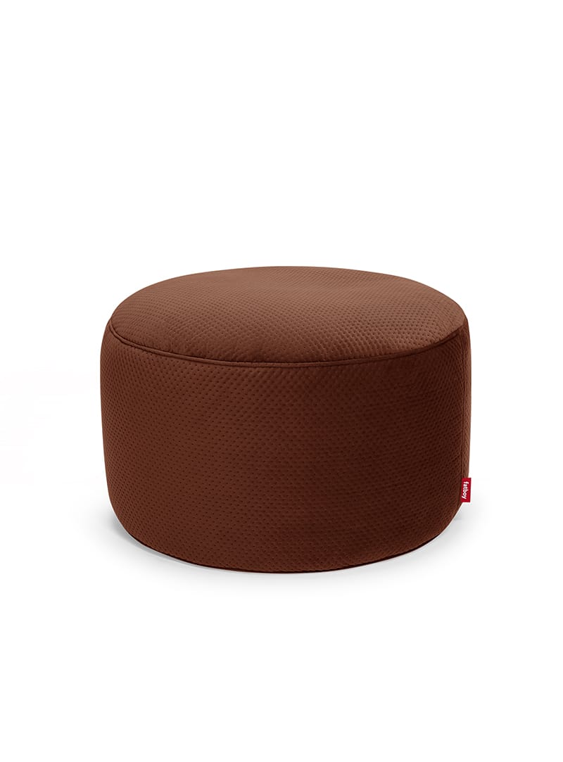 Point Large Royal Velvet, indoor ottoman and footrest, tobacco