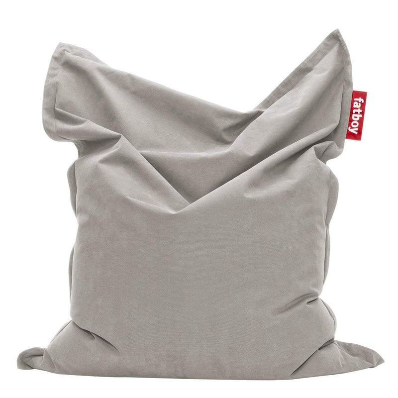 Fatboy Canada Original Stonewashed, bean bag with cotton fabric for indoor use with a machine washable cover, silver grey