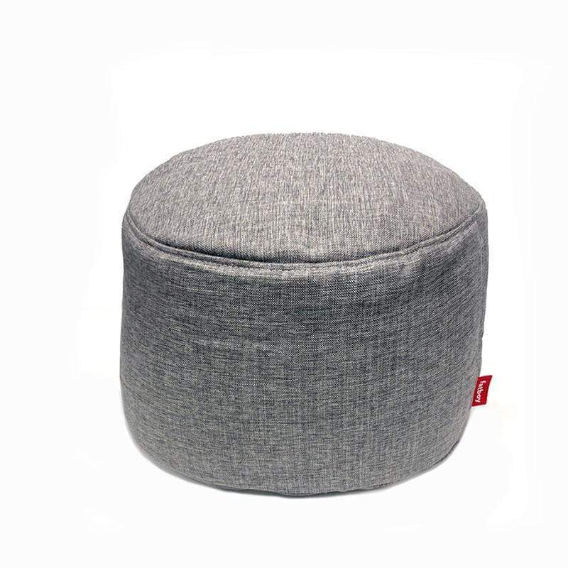 Fatboy Canada Point Outdoor, round ottoman, ideal as an occasional seat or footrest, in Olefin fabric, for outdoor and indoor use with a machine washable cover, rock grey