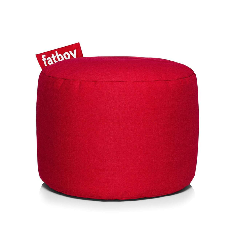 Fatboy Canada Point Stonewashed, round ottoman, ideal as a booster seat or footrest, made of cotton fabric for interior use only, easily cleaned, red
