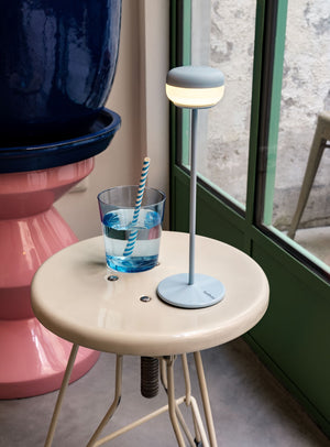 Fatboy Cheerio table lamp, a sleek and versatile cordless design, perfect for ambient lighting indoors or outdoors in Canadian homes.