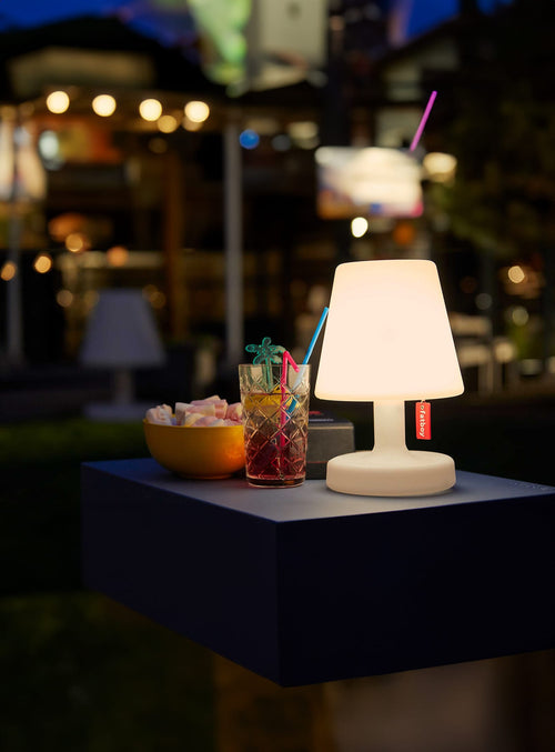Edison the Petit by Fatboy, a compact and portable table lamp, perfect for indoor and outdoor lighting in any Canadian space.