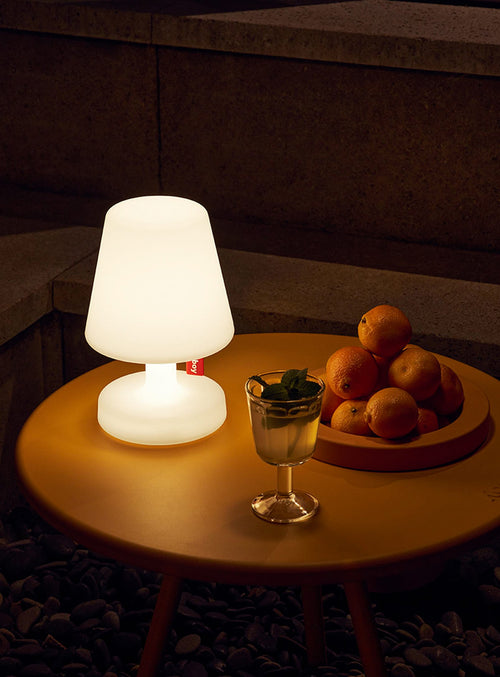 Fatboy Edison the Petit, portable LED table lamp with adjustable brightness, perfect for indoor or outdoor lighting in Canadian homes.