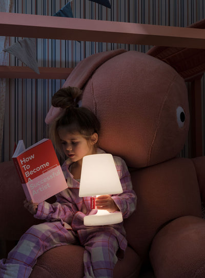 Portable LED lamp Edison the Petit by Fatboy, perfect to light up a kid's room.