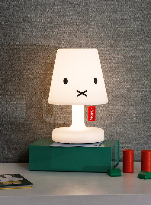 Edison x Miffy is a wireless lamp with warm glow, dimmable light, and playful design for cozy spaces indoors or out.