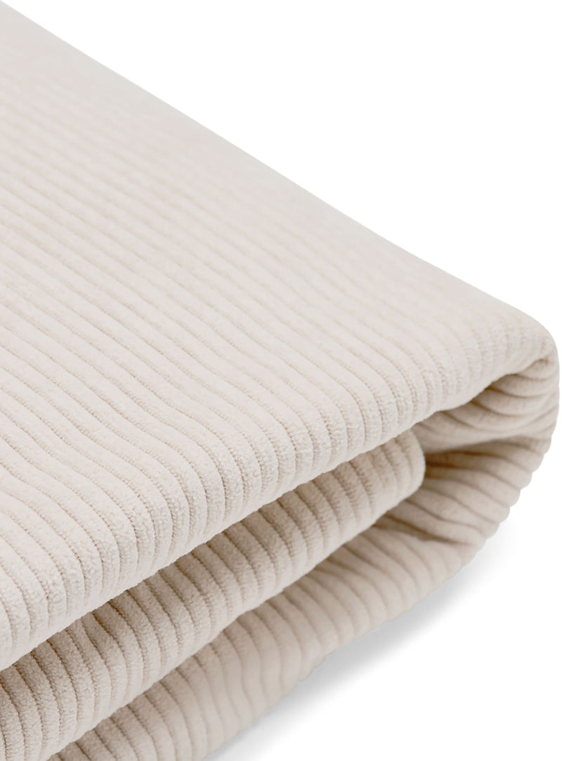 Slim Cord outfit in cream color.