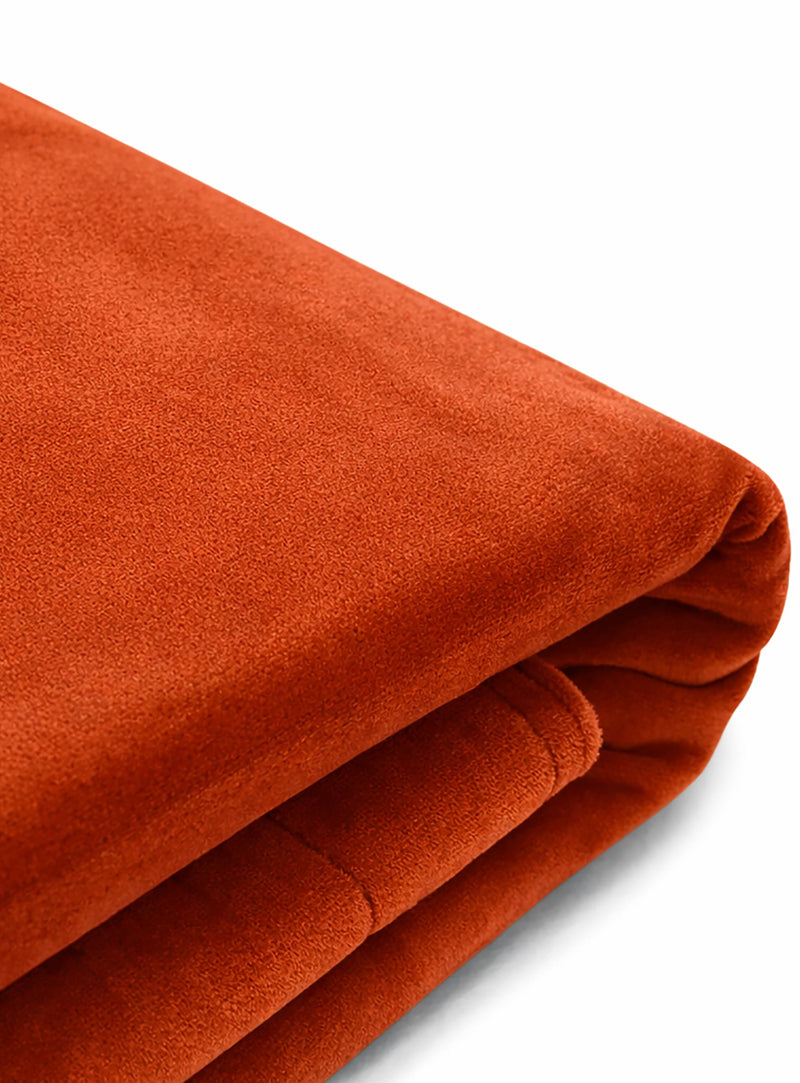 Slim Velvet outfit in rhubarb color.