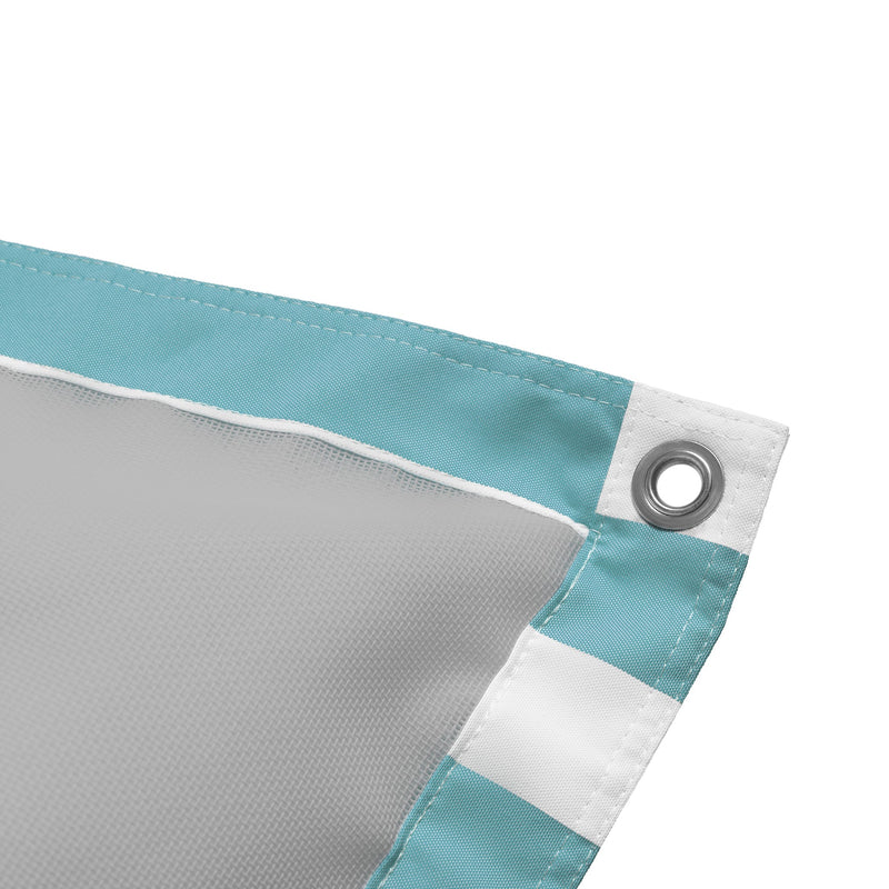Floatzac cover in Stripe Azur, a brand new pool float in no time.