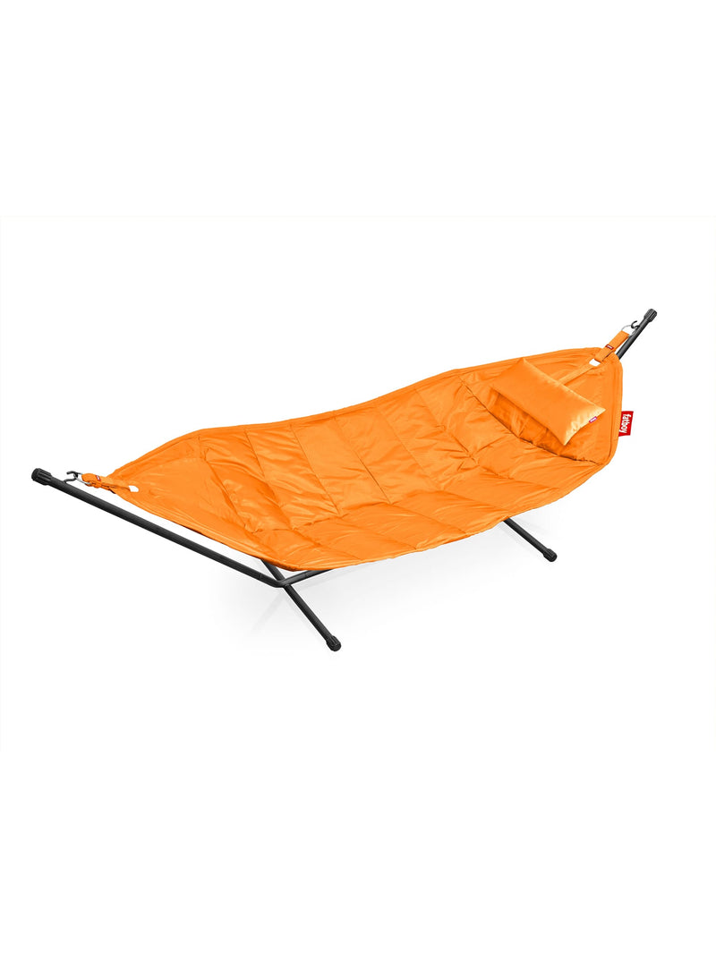 Fatboy Headdemock Deluxe + Pillow, Oversized Hammock with Frame with Polyester Fabric in Orange Bitters (Size: 270 x 140cm)