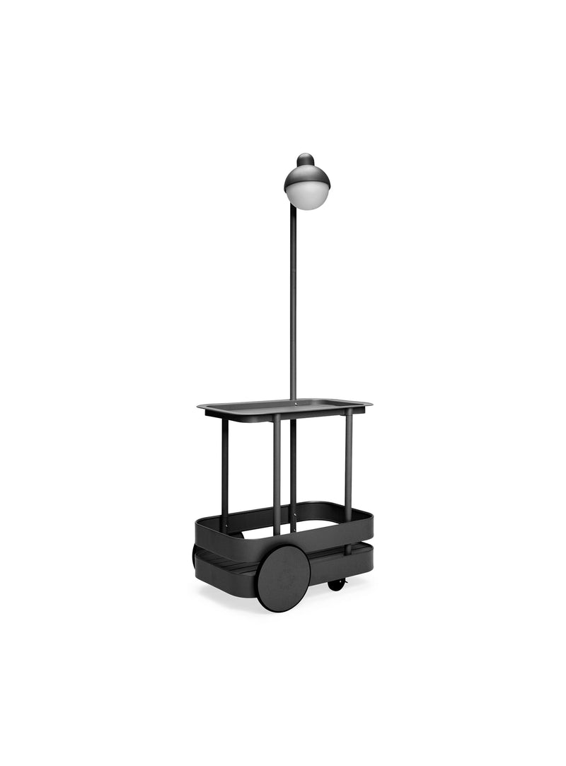 Fatboy Jolly Trolley in anthracite color, versatile outdoor cart with removable tray and built-in LED light, perfect for Canadian gatherings and entertaining.