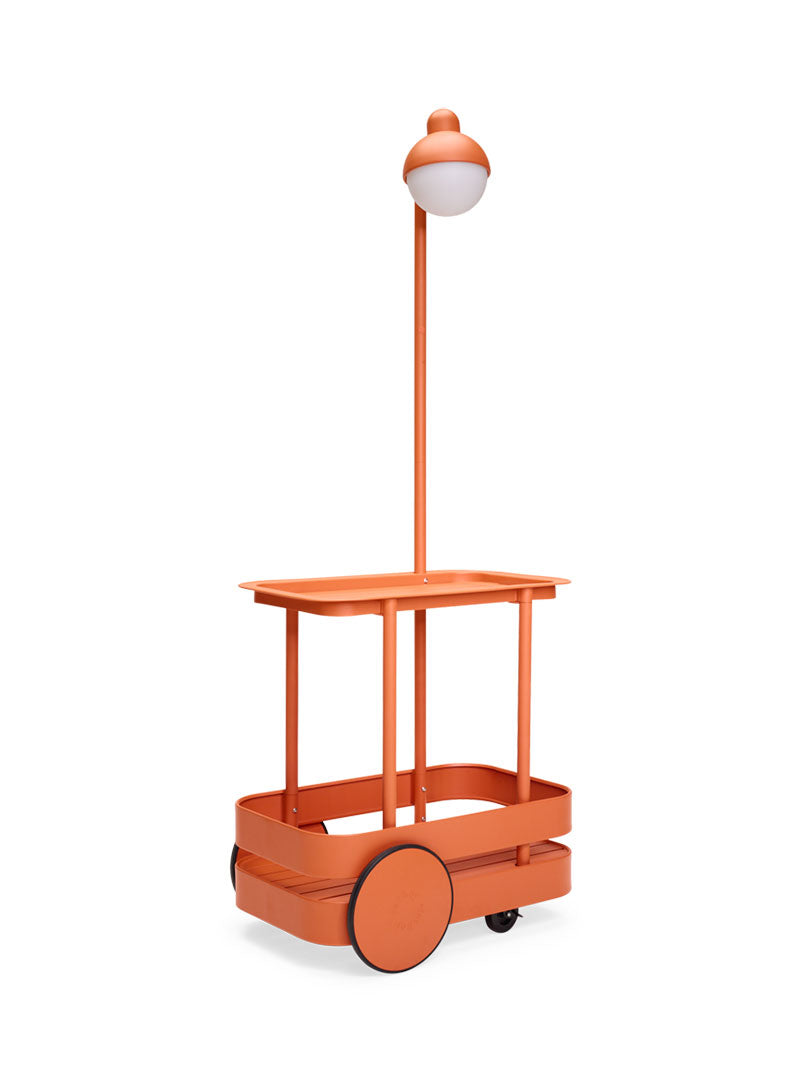 Jolly Trolley, lighted bart cart, indoor and outdoor use by Fatboy, tangerine