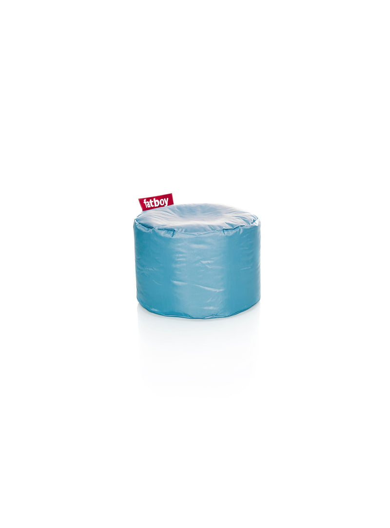 Fatboy Point ottoman in ice blue color, a versatile and durable pouf perfect as a footstool, side table, or seat for Canadian indoor spaces.