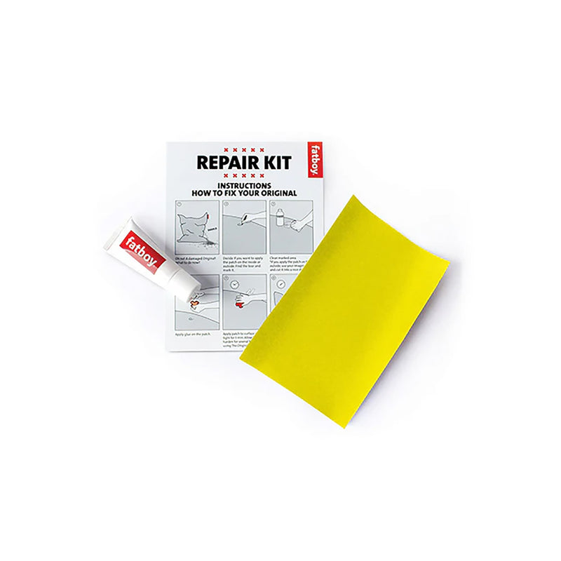 Repair kit in yellow for nylon bean bags and ottomans by Fatboy.