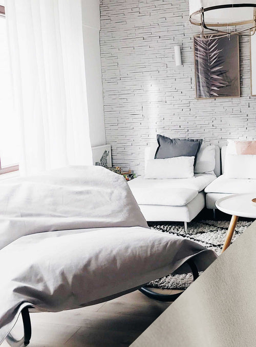 Fatboy Original Stonewashed with Rock ’n Roll — a soft cotton bean bag turned into a cozy rocking chair. Sturdy, stylish, and made for ultimate indoor relaxation.