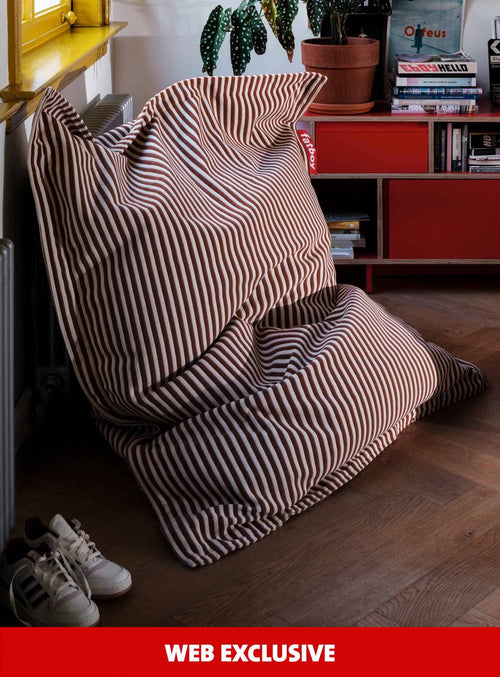 The Slim Terry bean bag by Fatboy brings spa-like comfort home with ultra-soft terry fabric, perfect for cozy indoor lounging.