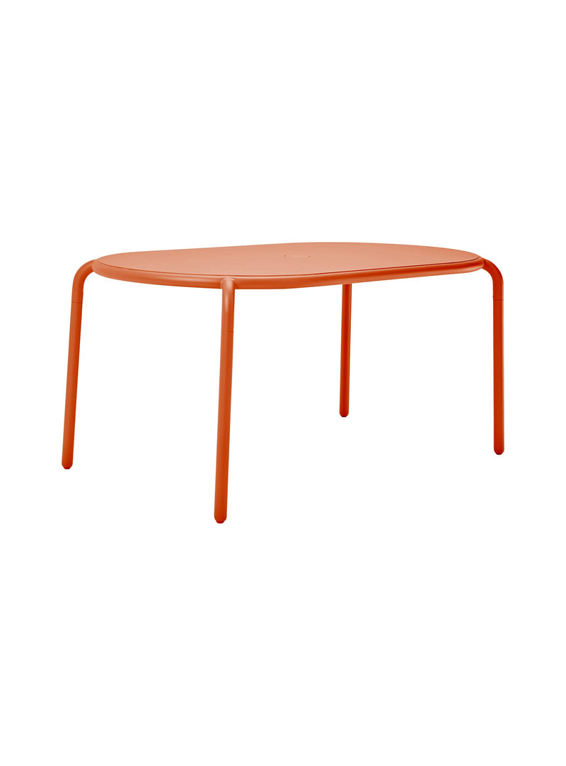 Fatboy Toní Tavolo Outdoor Aluminum Table for up to 6 in Tangerine (Size: 160 x 90 x 76 cm)