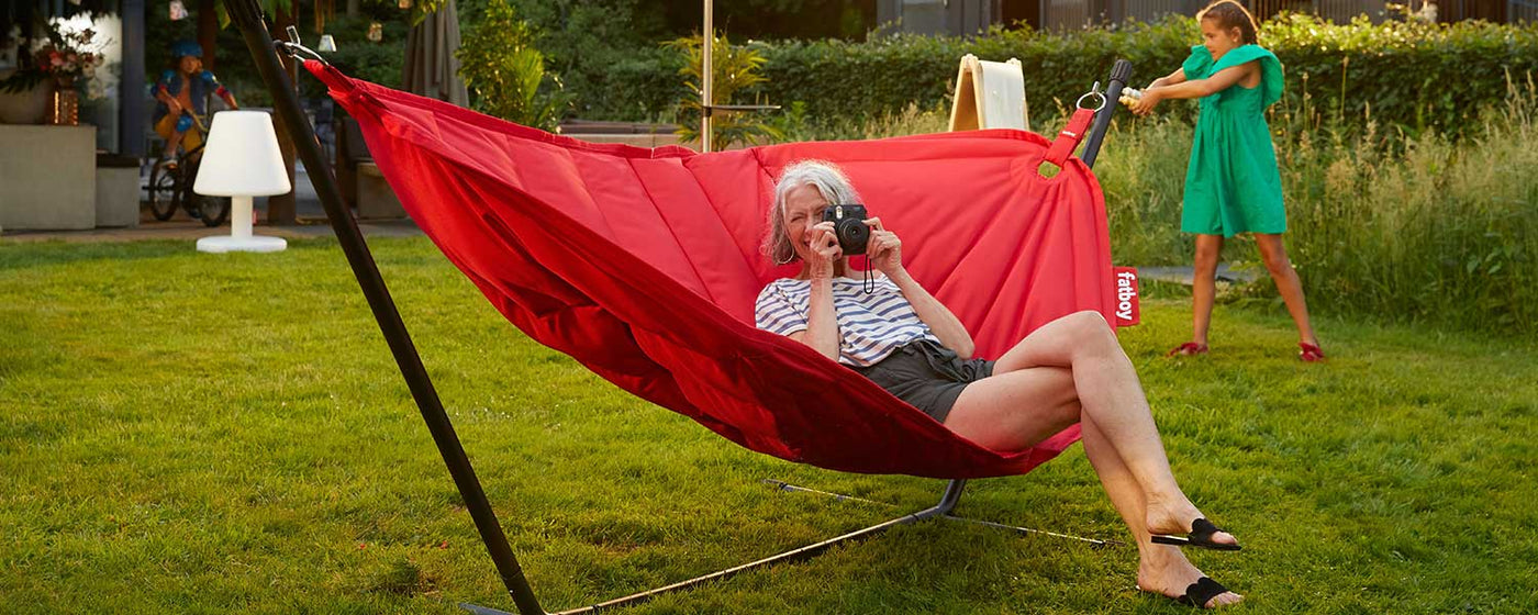 Fatboy Headdemock hammock is made from colorful polyester and is  available in many colors.