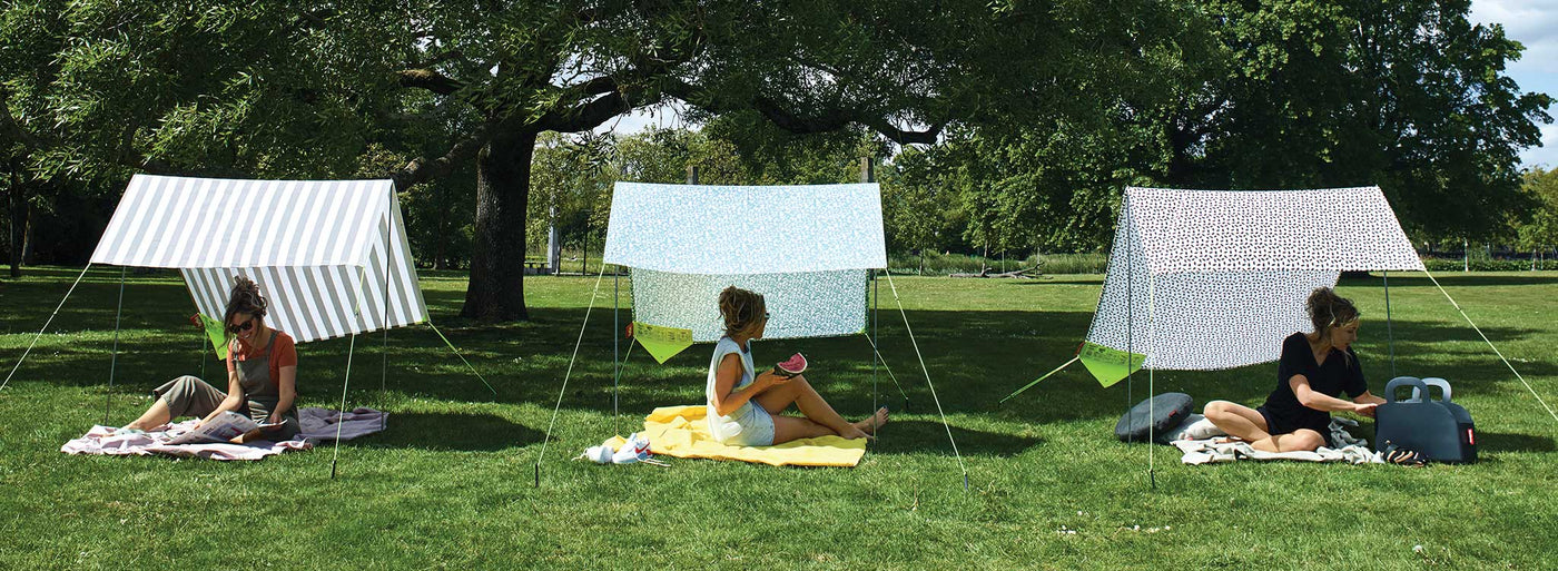Miasun is easy to assemble with its folding aluminum poles and cotton canvas, available in different colours and patterns.