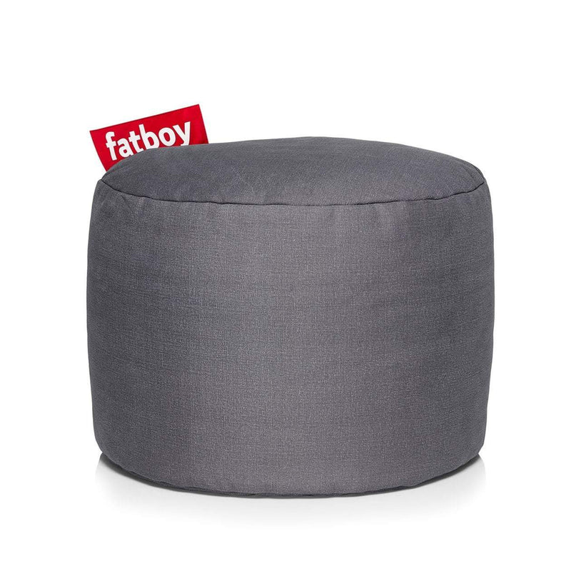 Fatboy Canada Point Stonewashed, round ottoman, ideal as a booster seat or footrest, made of cotton fabric for interior use only, easily cleaned, grey